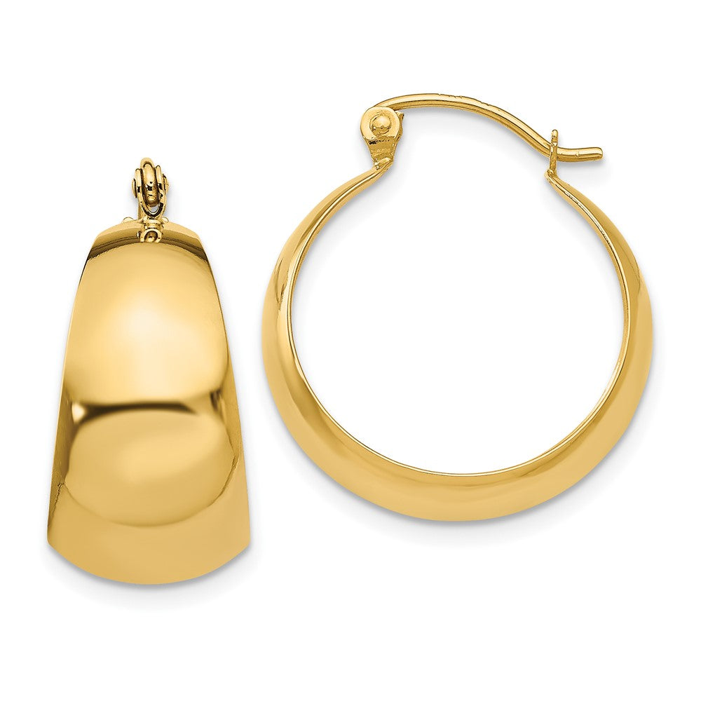 14k Polished Tapered Hoop Earrings