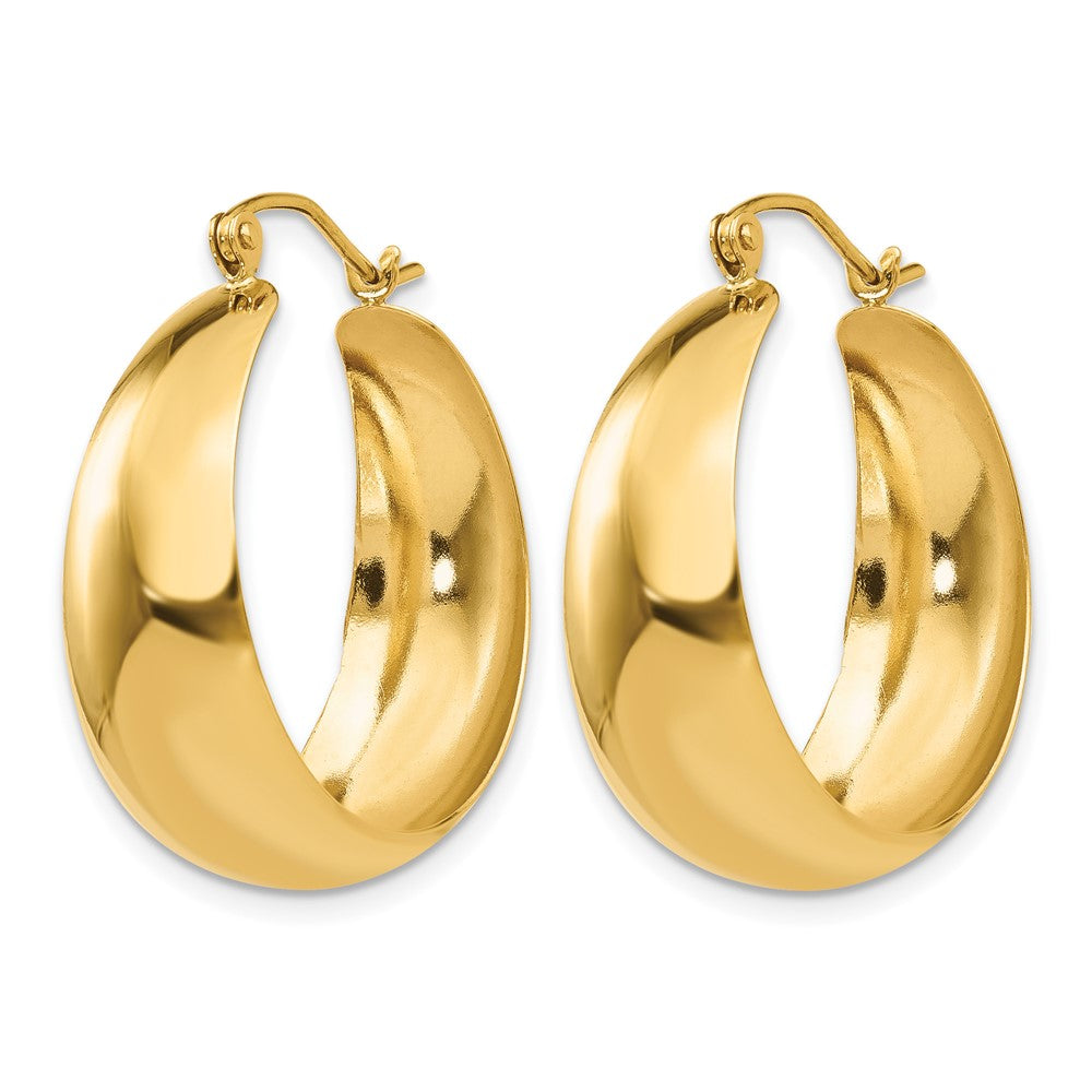 14k 10.5x Polished Tapered Hoop Earrings