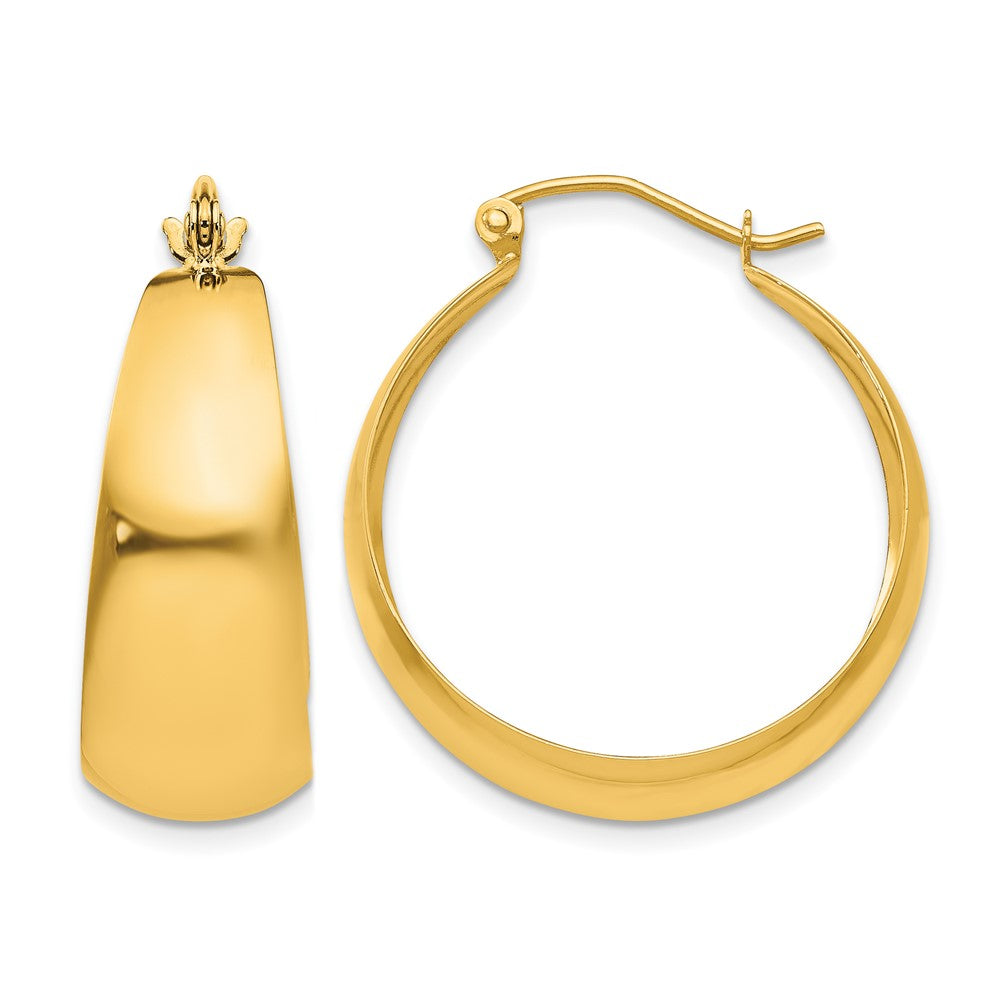 14k 10.5x Polished Tapered Hoop Earrings