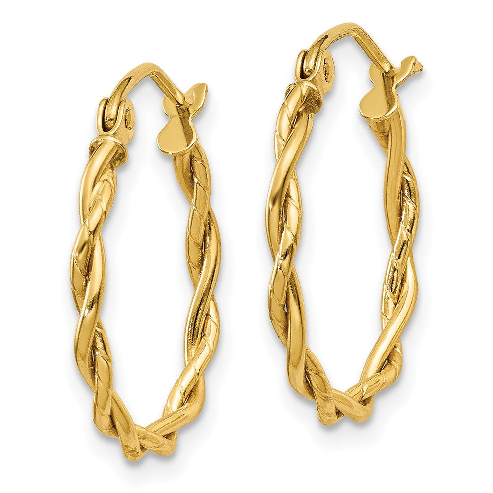 14k Polished Twisted Hoop Earrings
