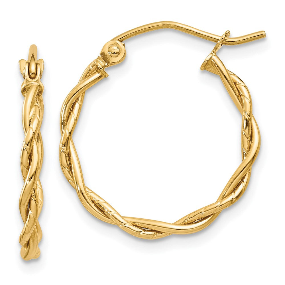 14k Polished Twisted Hoop Earrings