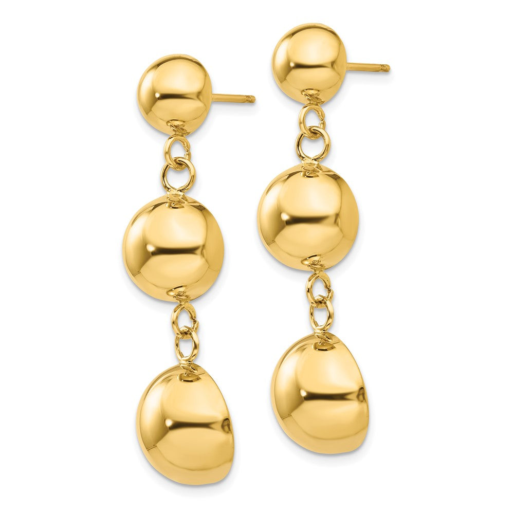 14k Polished Half Ball Dangle Earrings