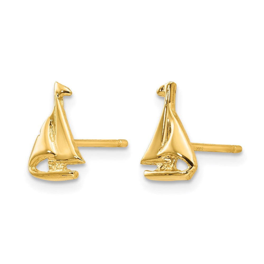 14k Mini Sailboat Post Earrings