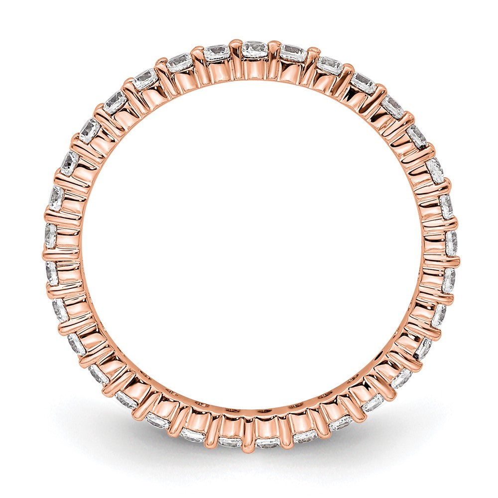 14k Rose Gold Polished Size 4 Shared Prong 1/2 carat Diamond Complete Eternity Band