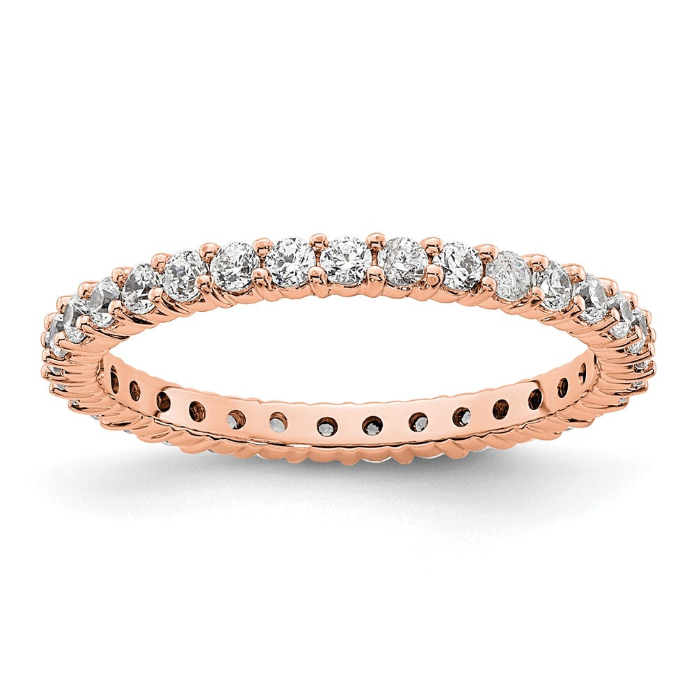 14k Rose Gold Polished Size 4 Shared Prong 1/2 carat Diamond Complete Eternity Band