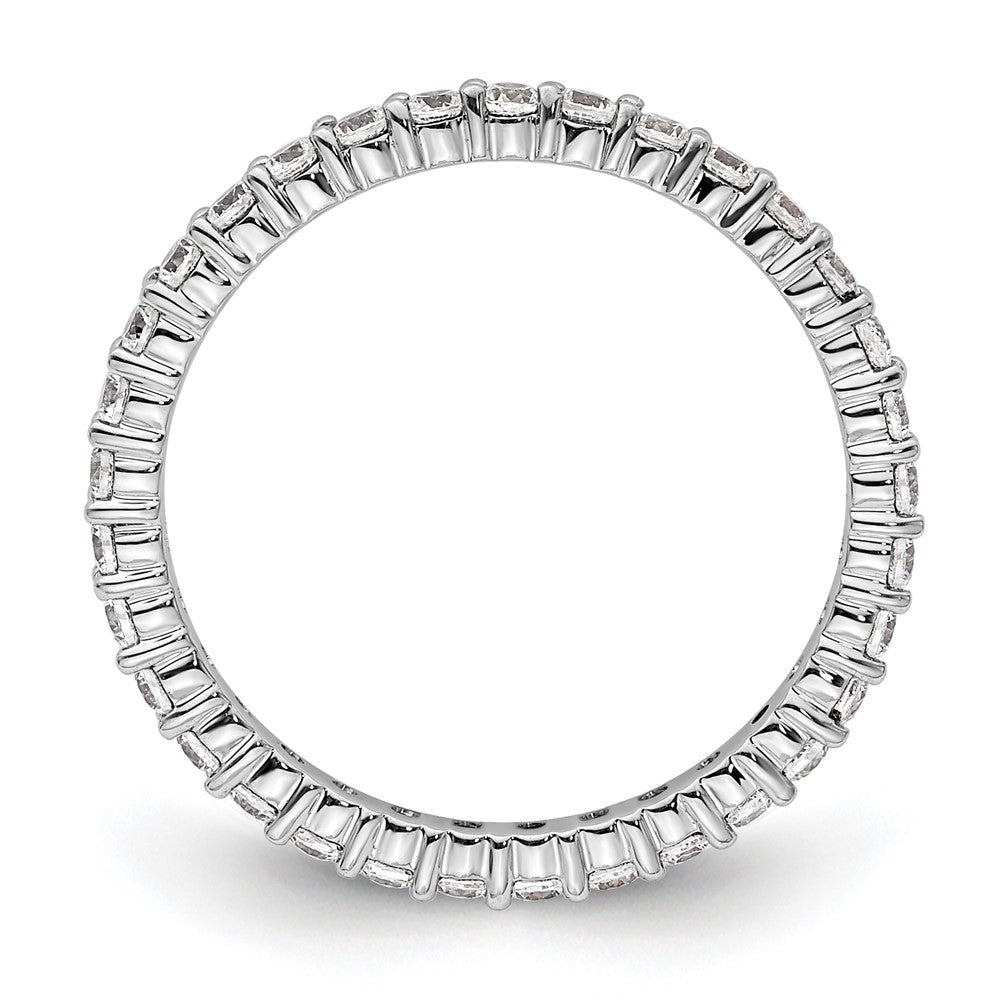 14k White Gold Polished Size 4.5 Shared Prong 1/2 carat Diamond Complete Eternity Band