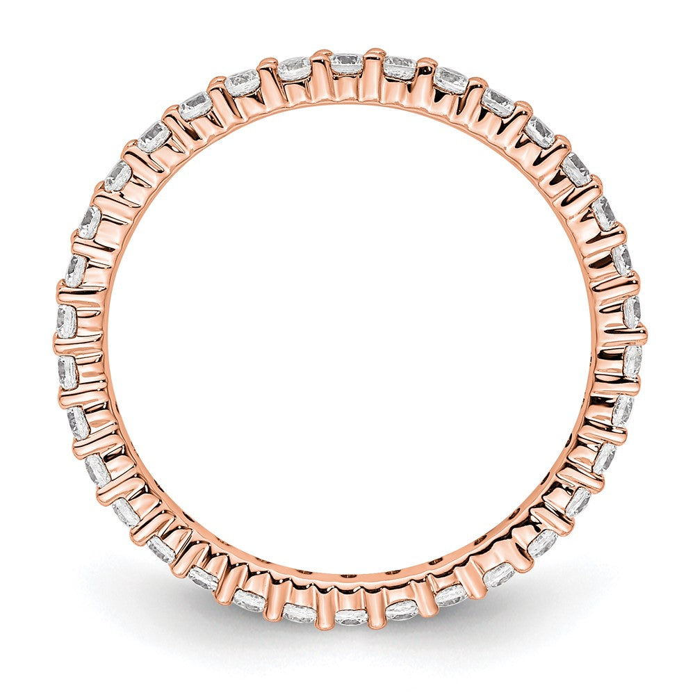 14k Rose Gold Polished Size 5 Shared Prong 1/2 carat Diamond Complete Eternity Band