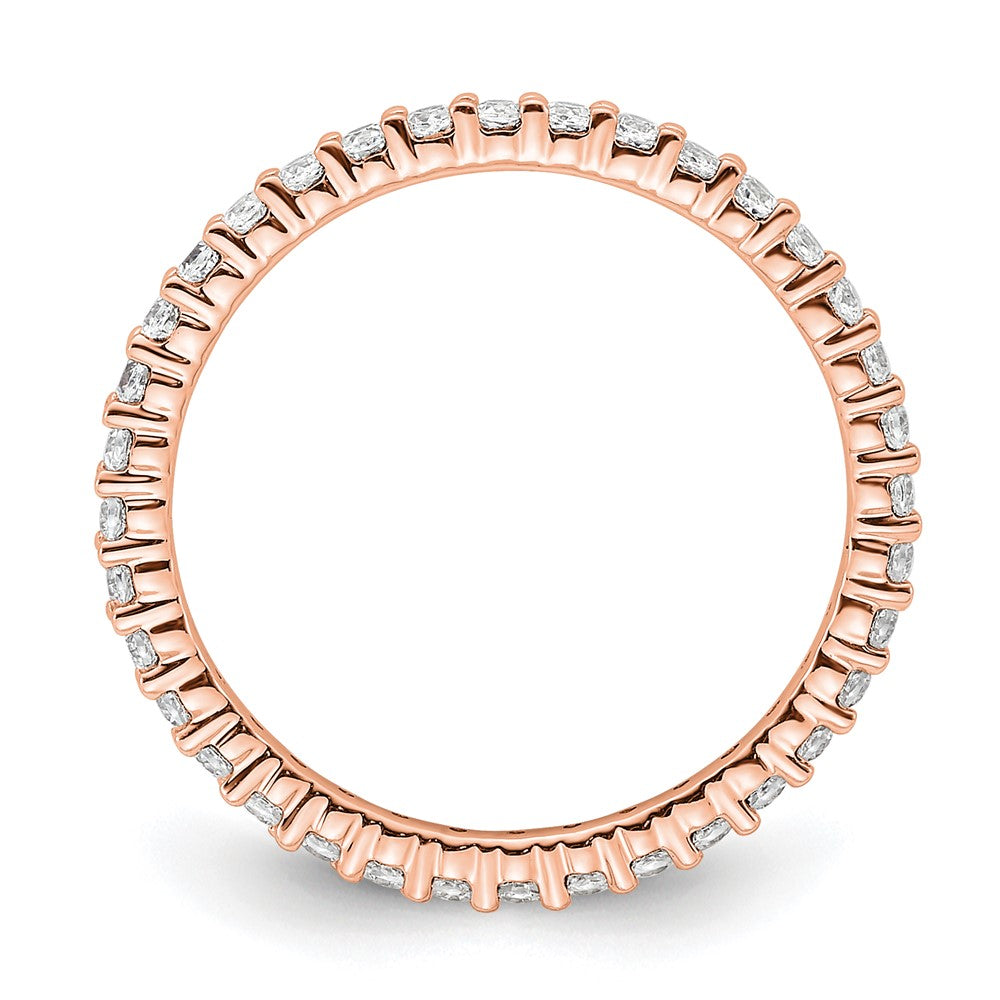 14k Rose Gold Polished Size 6.5 Shared Prong 1/2 carat Diamond Complete Eternity Band