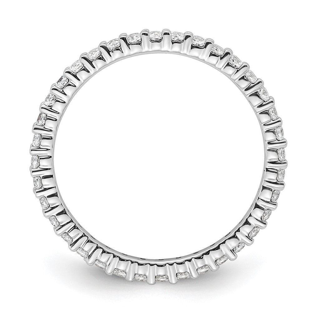 14k White Gold Polished Size 6.5 Shared Prong 1/2 carat Diamond Complete Eternity Band