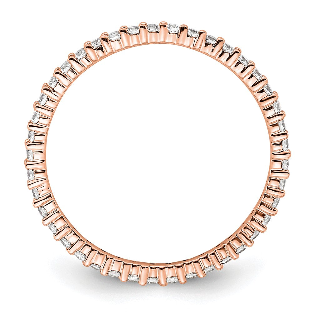 14k Rose Gold Polished Size 8 Shared Prong 1/2 carat Diamond Complete Eternity Band