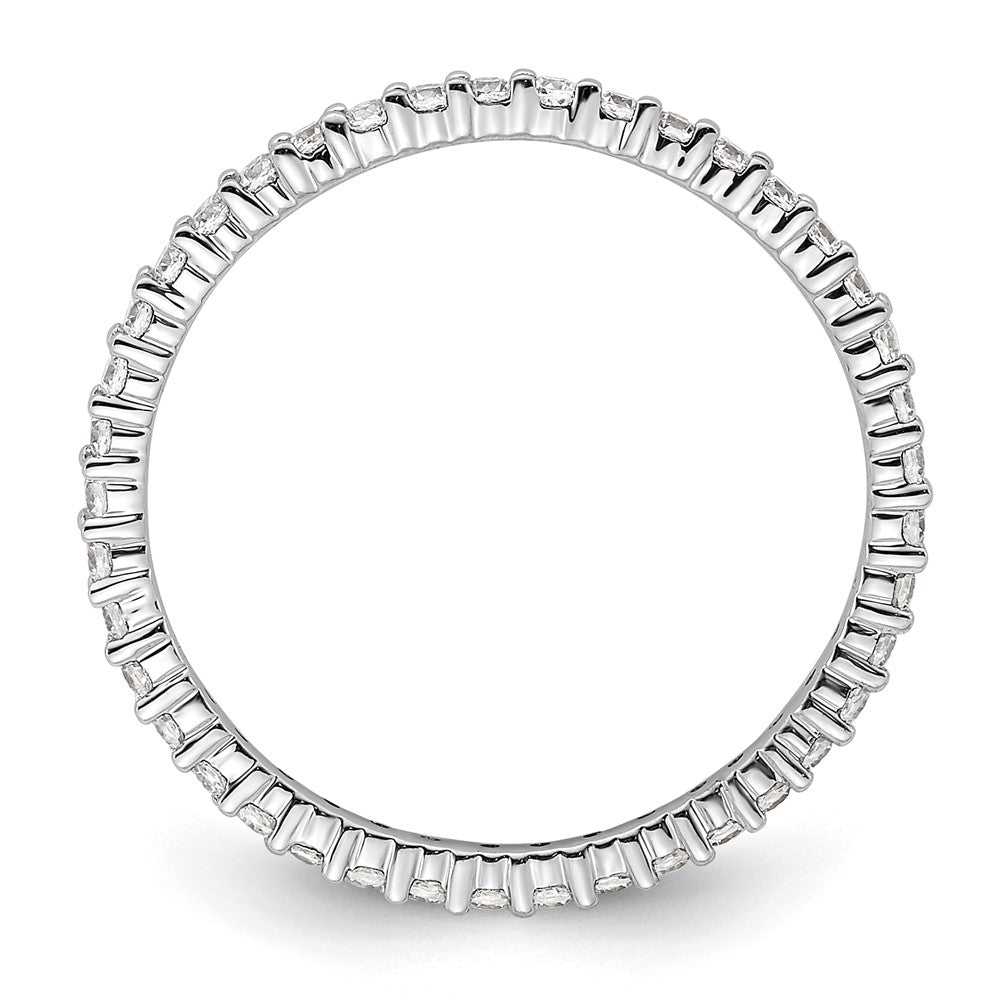 14k White Gold Polished Size 8.5 Shared Prong 1/2 carat Diamond Complete Eternity Band