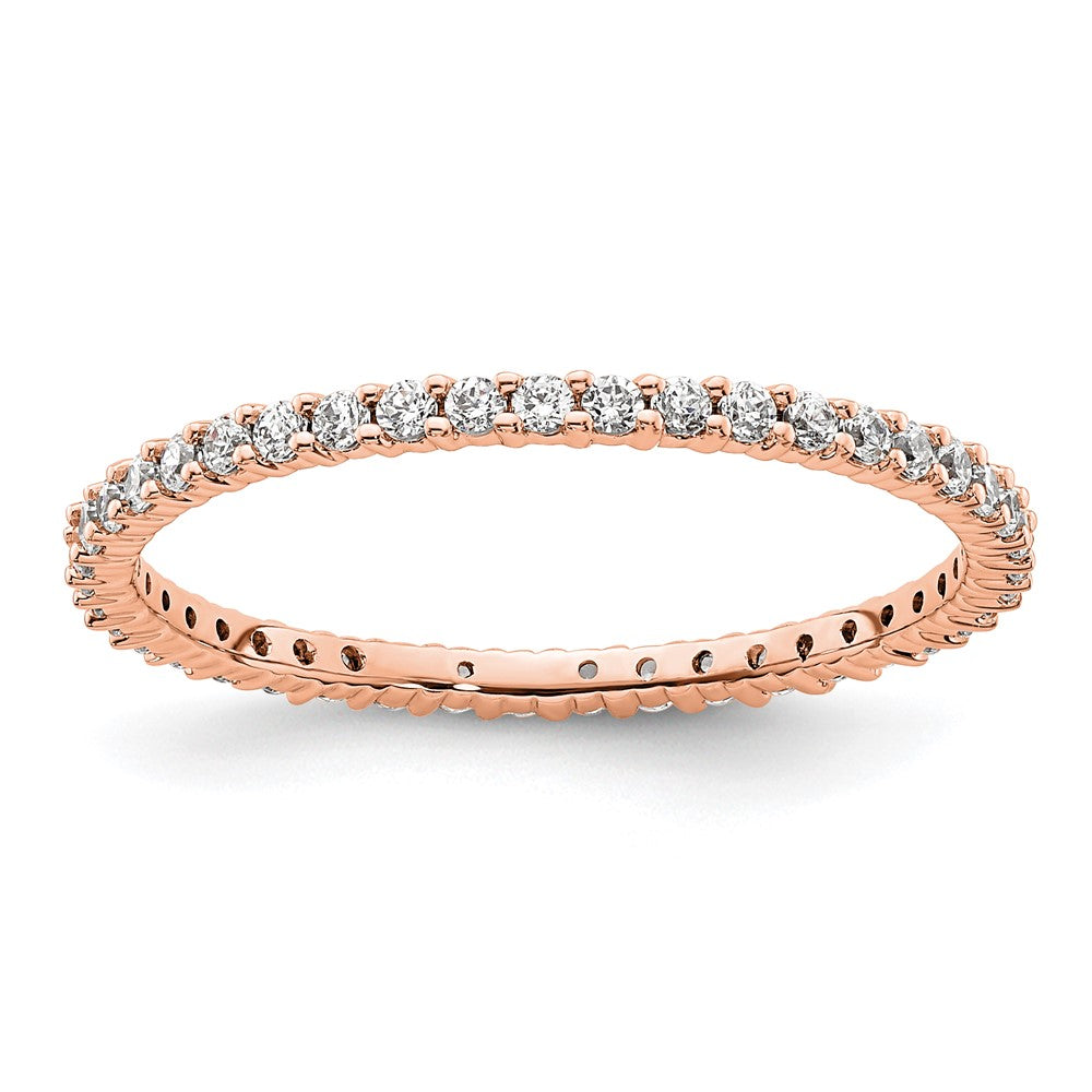 14k Rose Gold Polished Size 9 Shared Prong 1/2 carat Diamond Complete Eternity Band