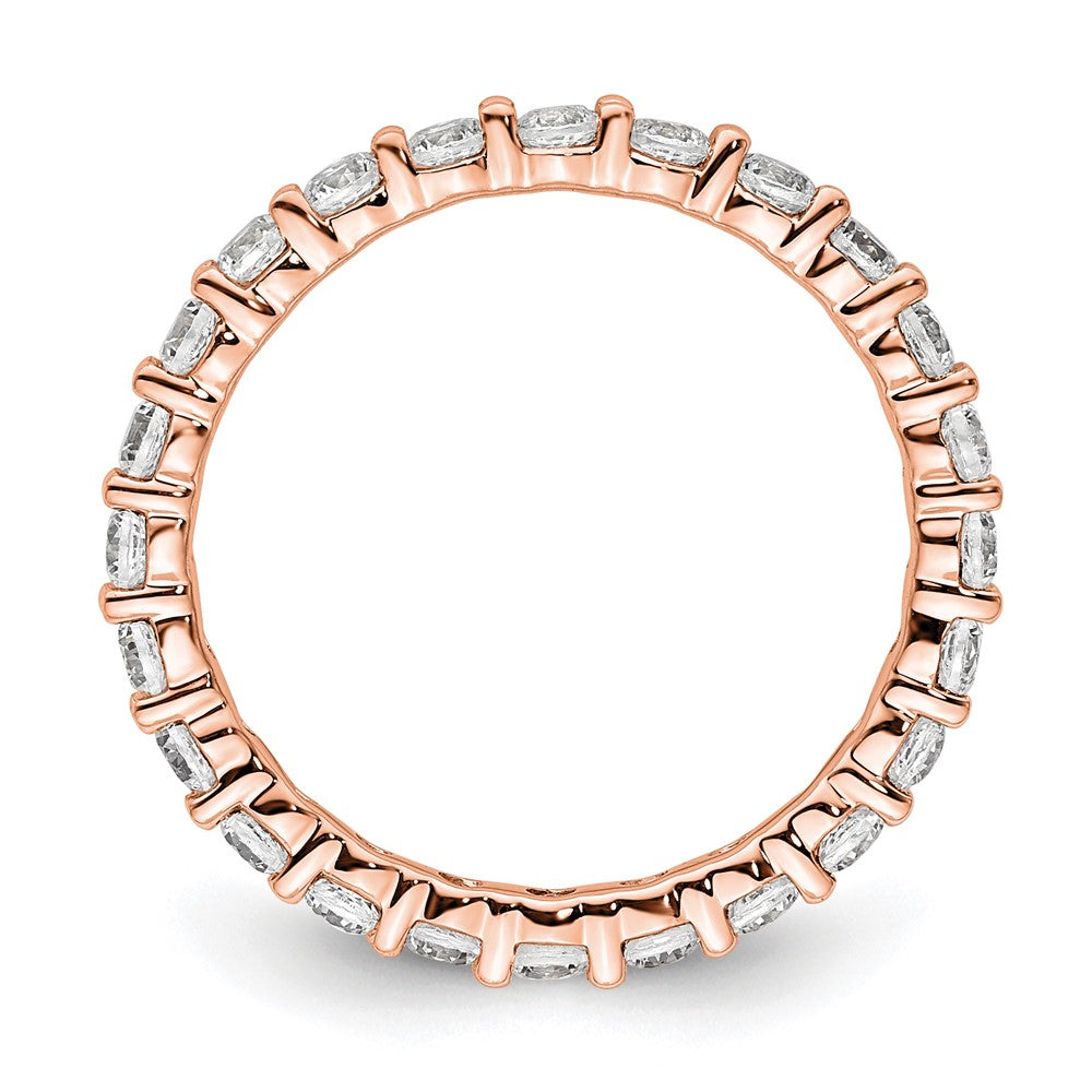 14k Rose Gold Polished Size 5 Shared Prong 1 carat Diamond Complete Eternity Band