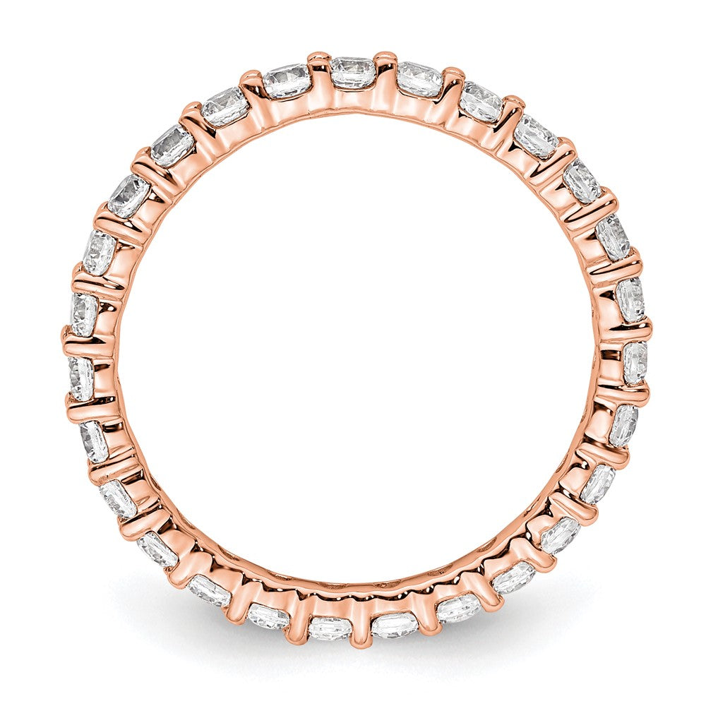 14k Rose Gold Polished Size 6 Shared Prong 1 carat Diamond Complete Eternity Band