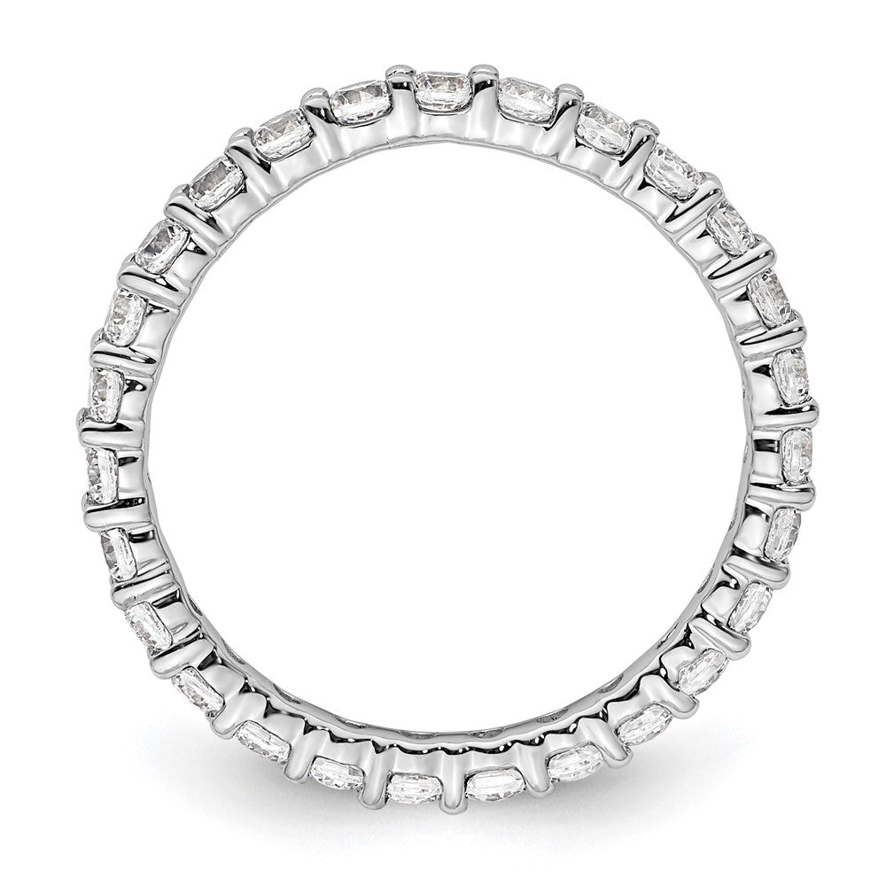 14k White Gold Polished Size 6 Shared Prong 1 carat Diamond Complete Eternity Band