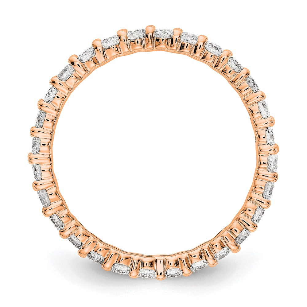 14k Rose Gold Polished Size 7 Shared Prong 1 carat Diamond Complete Eternity Band