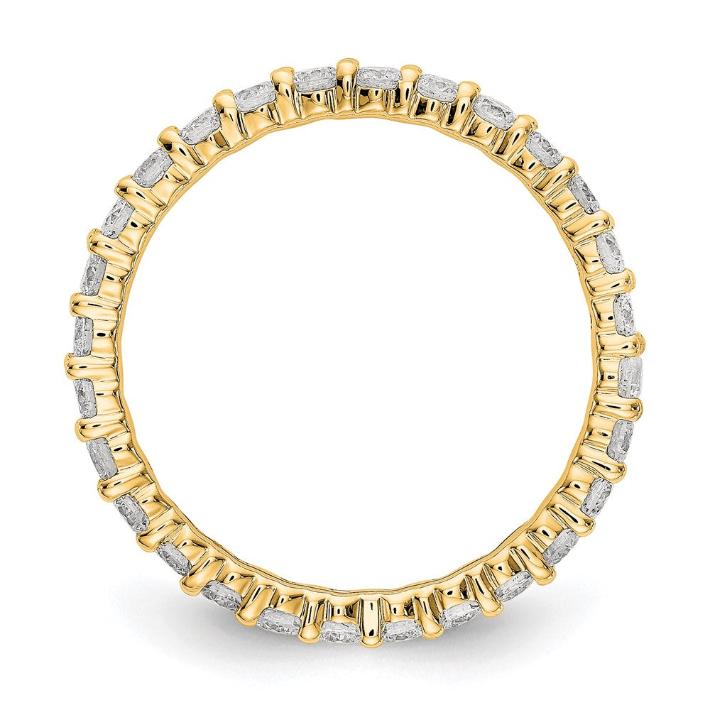 14k Polished Size 7.5 Shared Prong 1 carat Diamond Complete Eternity Band