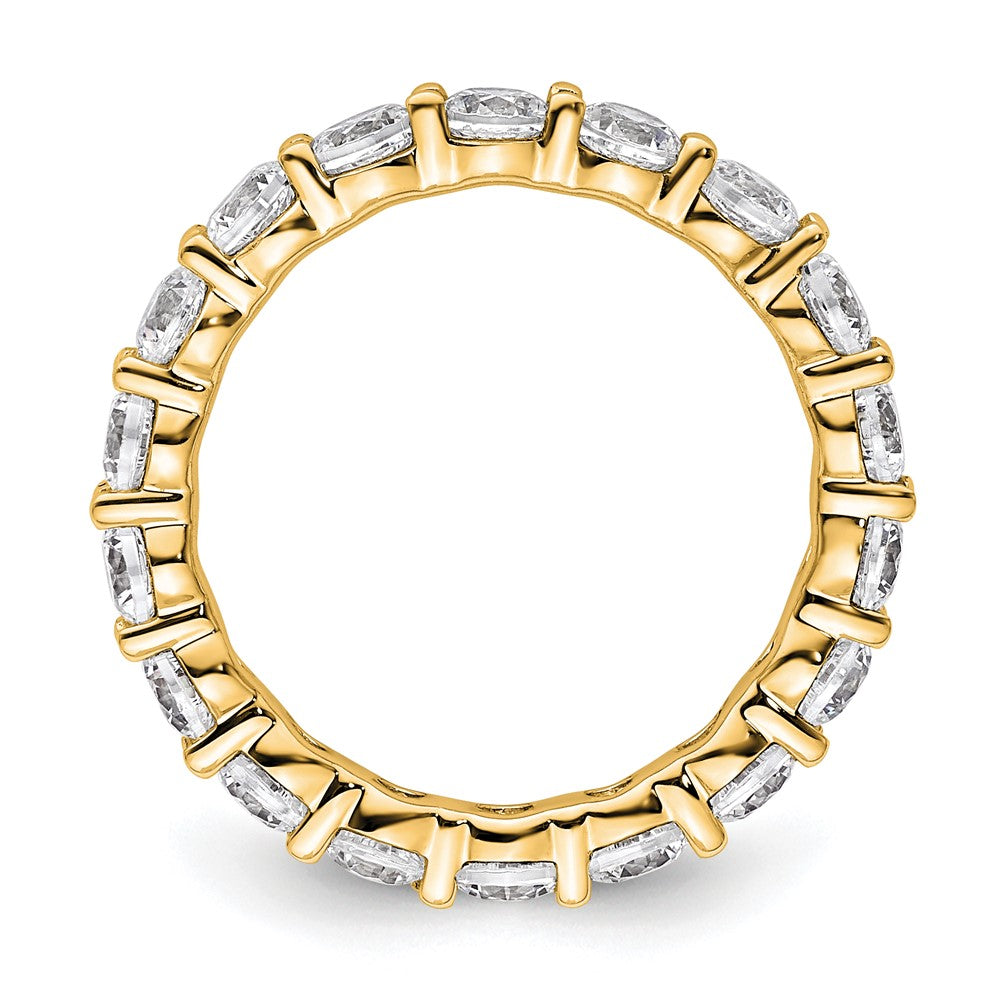 14k Polished Size 4.5 Shared Prong 2 carat Diamond Complete Eternity Band