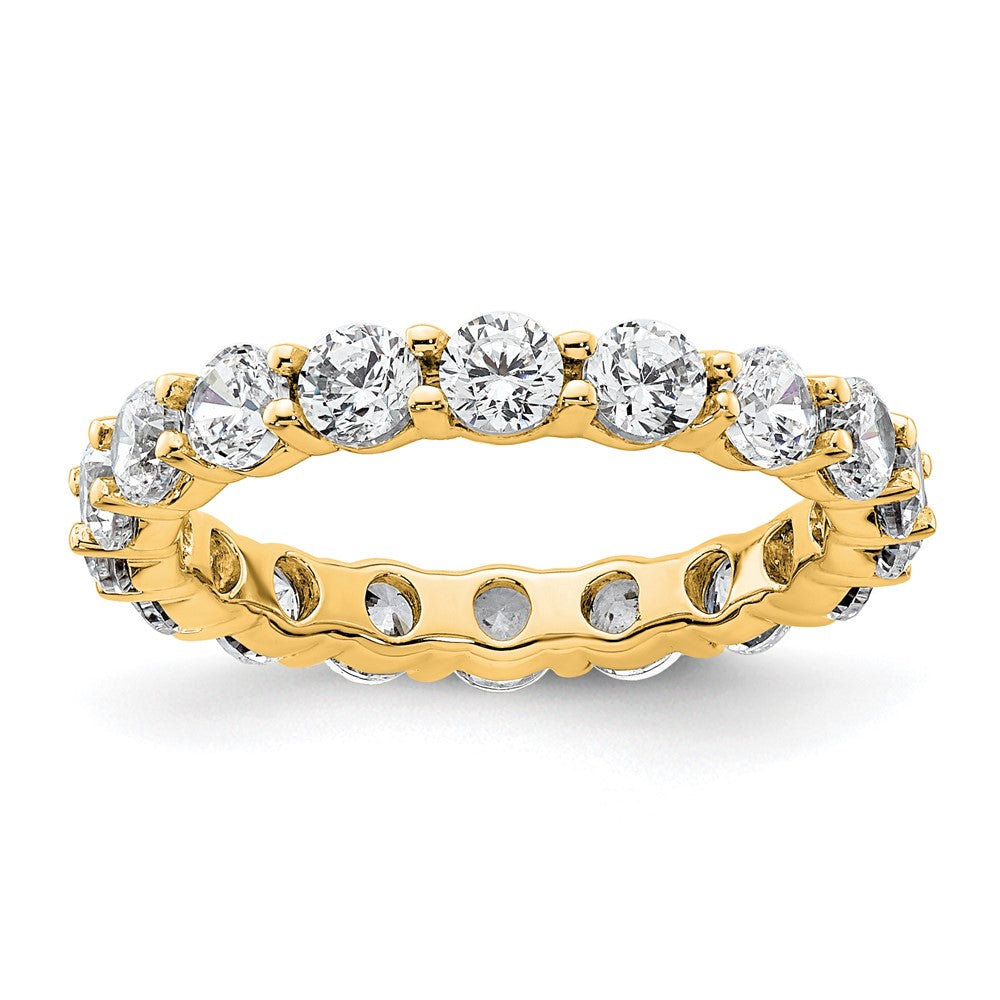 14k Polished Size 4 Shared Prong 2 carat Diamond Complete Eternity Band