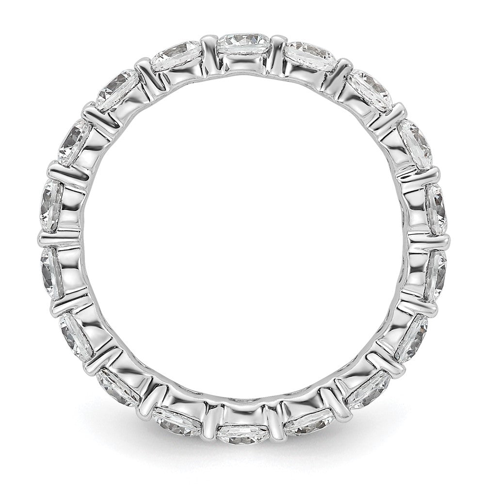 14k White Gold Polished Size 5.5 Shared Prong 2 carat Diamond Complete Eternity Band