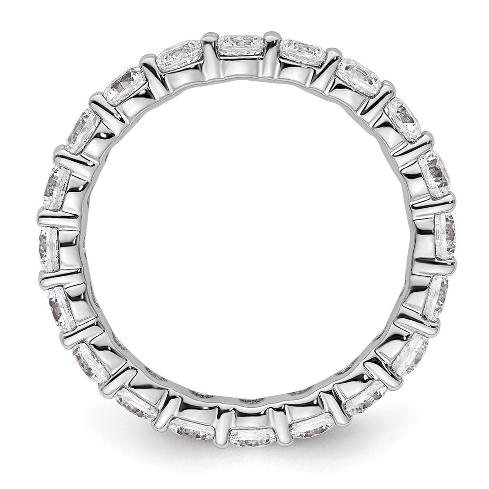 14k White Gold Polished Size 6.5 Shared Prong 2 carat Diamond Complete Eternity Band