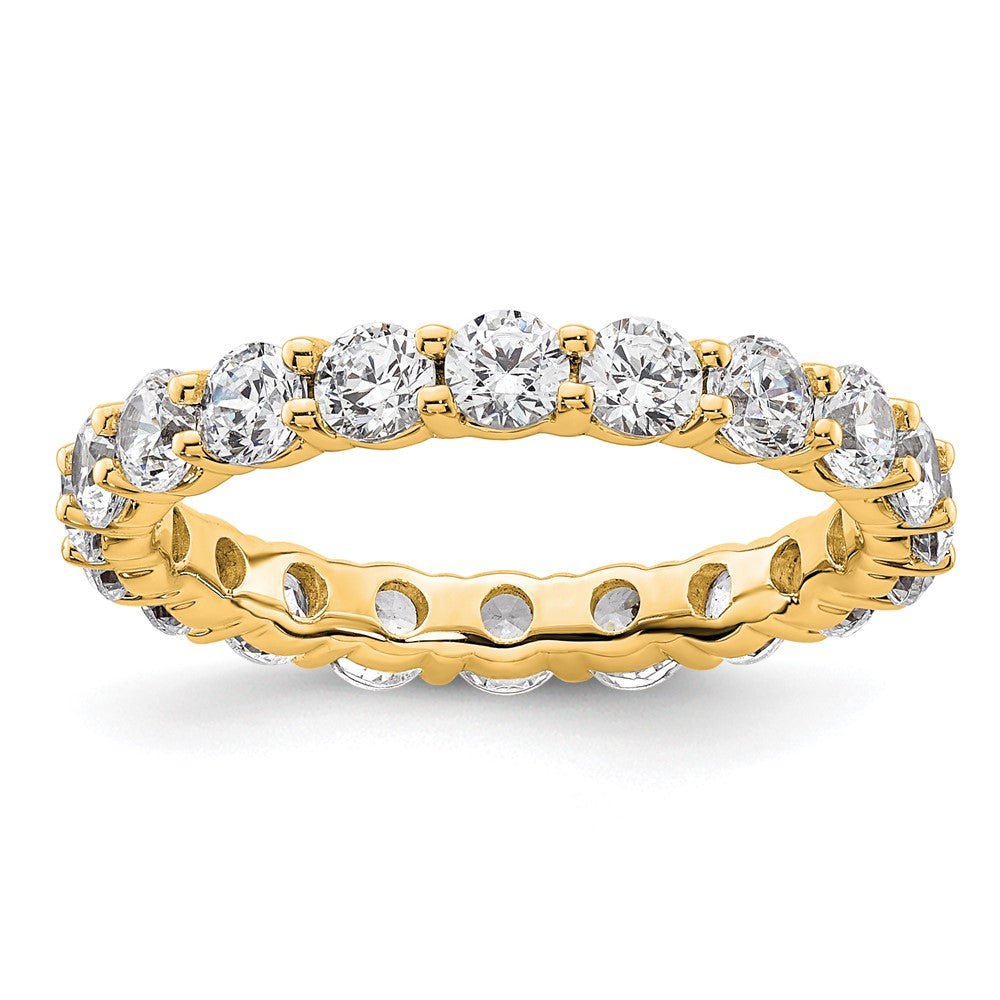 14k Polished Size 6.5 Shared Prong 2 carat Diamond Complete Eternity Band