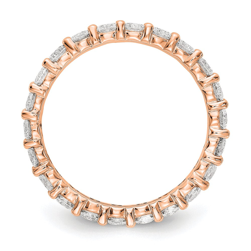 14k Rose Gold Polished Size 7.5 Shared Prong 2 carat Diamond Complete Eternity Band