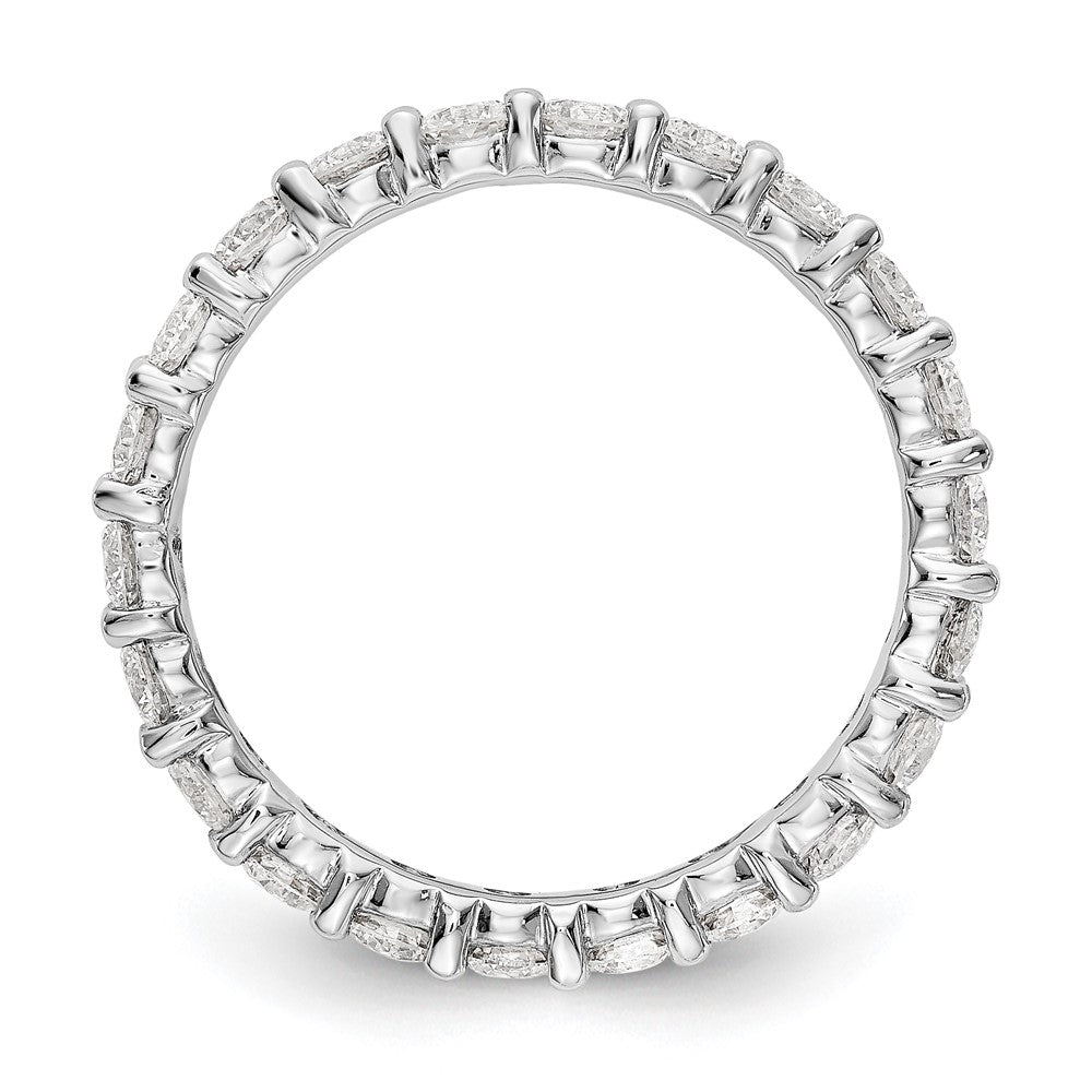 14k White Gold Polished Size 7.5 Shared Prong 2 carat Diamond Complete Eternity Band