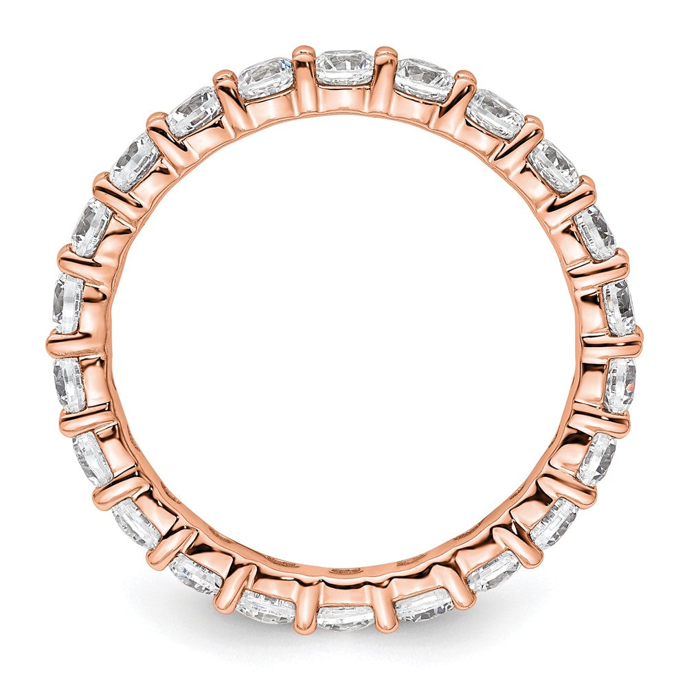 14k Rose Gold Polished Size 8.5 Shared Prong 2 carat Diamond Complete Eternity Band