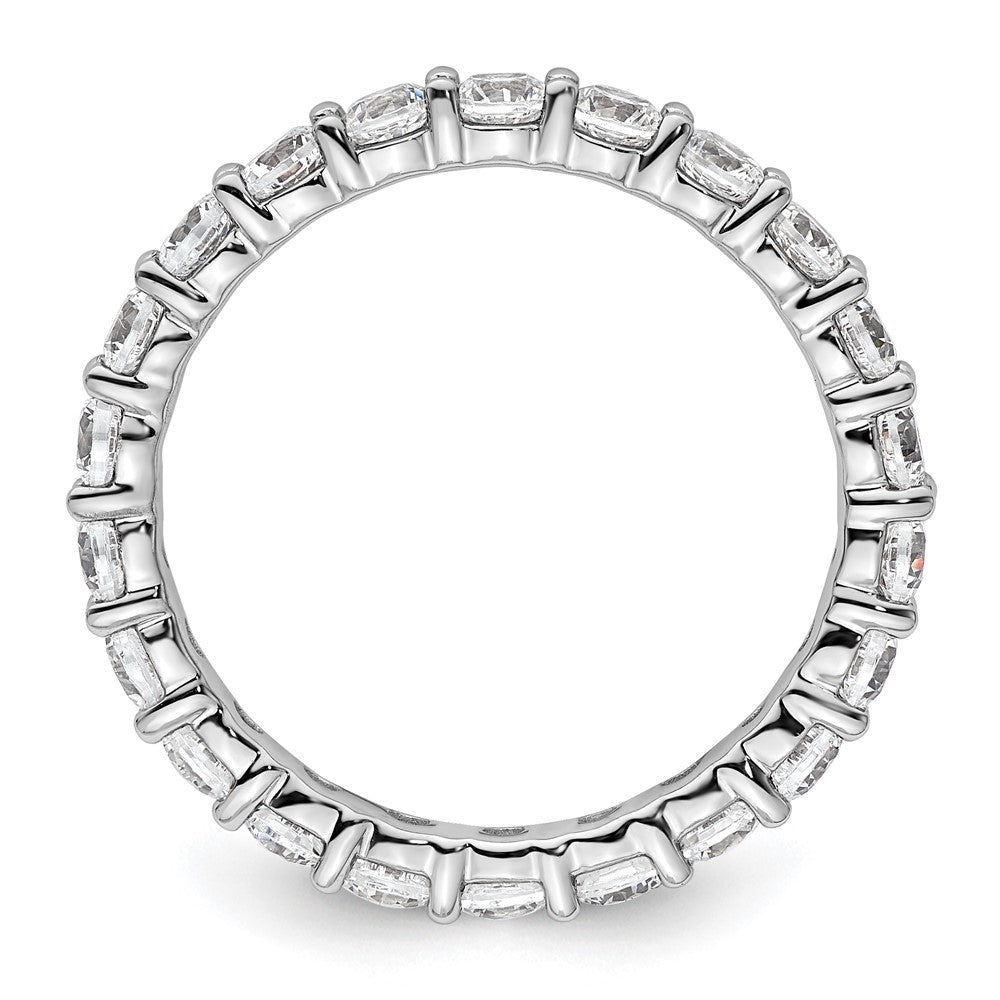 14k White Gold Polished Size 8 Shared Prong 2 carat Diamond Complete Eternity Band