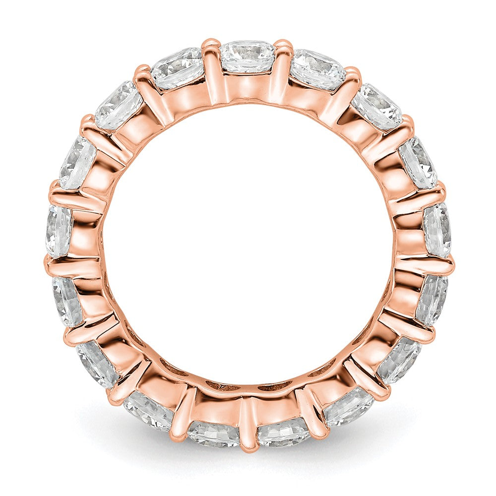 14k Rose Gold Polished Size 4.5 Shared Prong 3 carat Diamond Complete Eternity Band