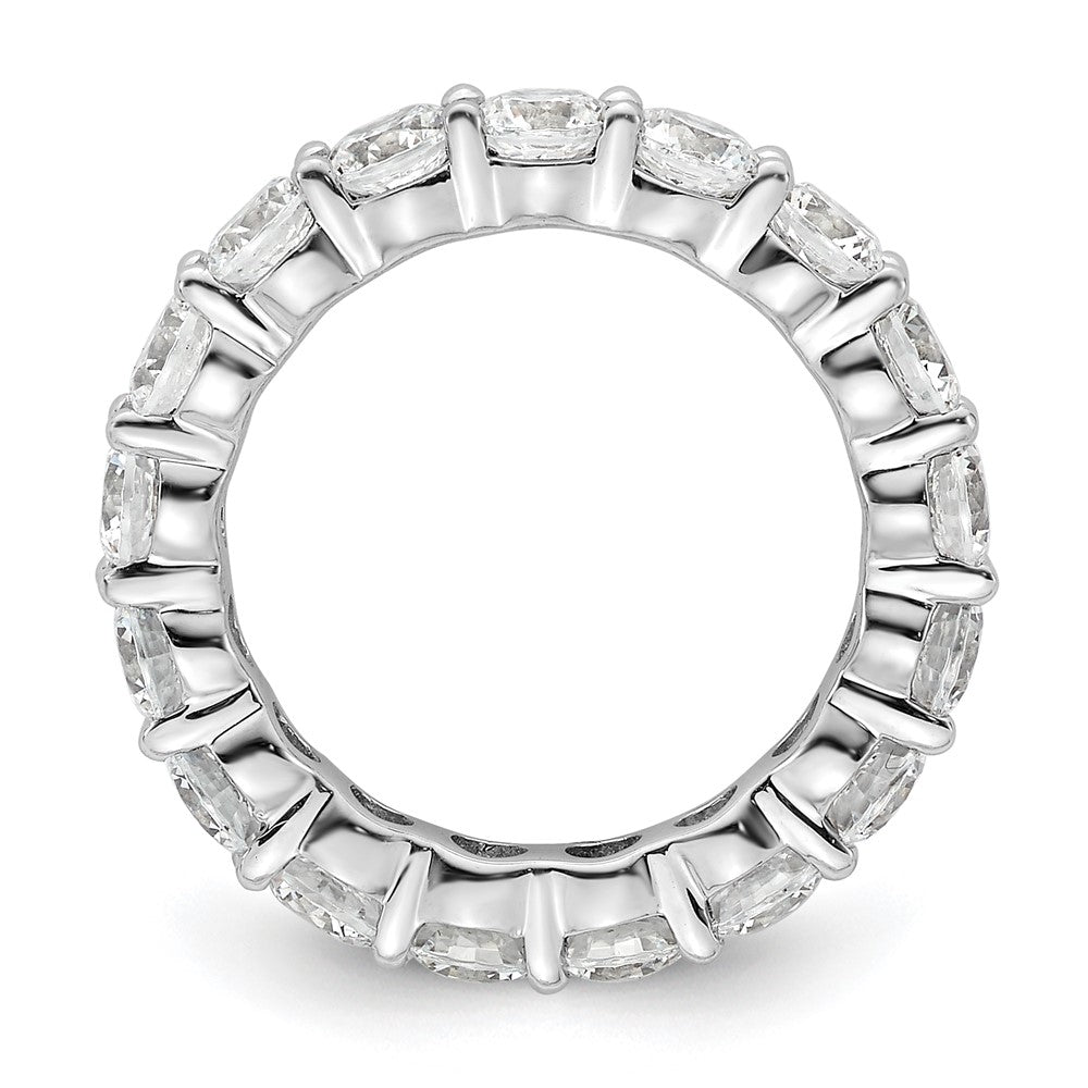 14k White Gold Polished Size 4.5 Shared Prong 3 carat Diamond Complete Eternity Band