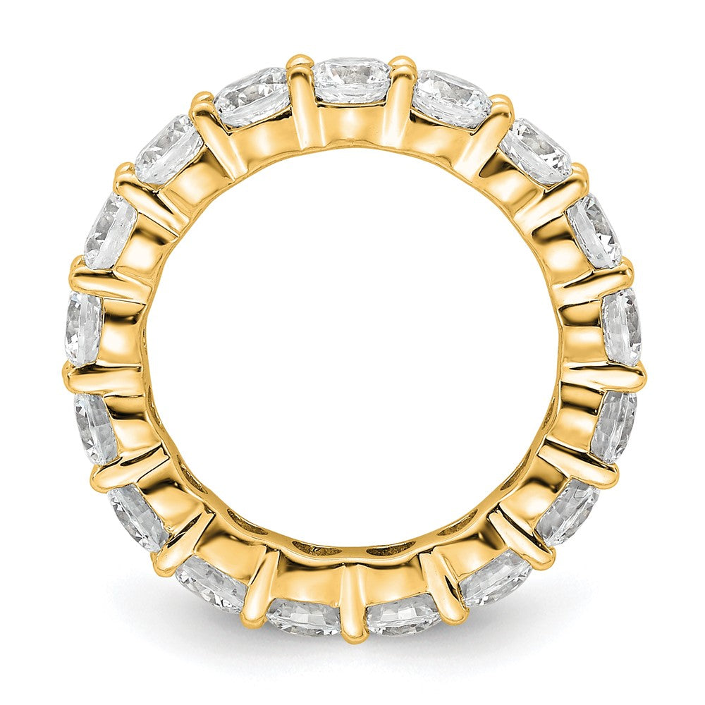 14k Polished Size 4.5 Shared Prong 3 carat Diamond Complete Eternity Band