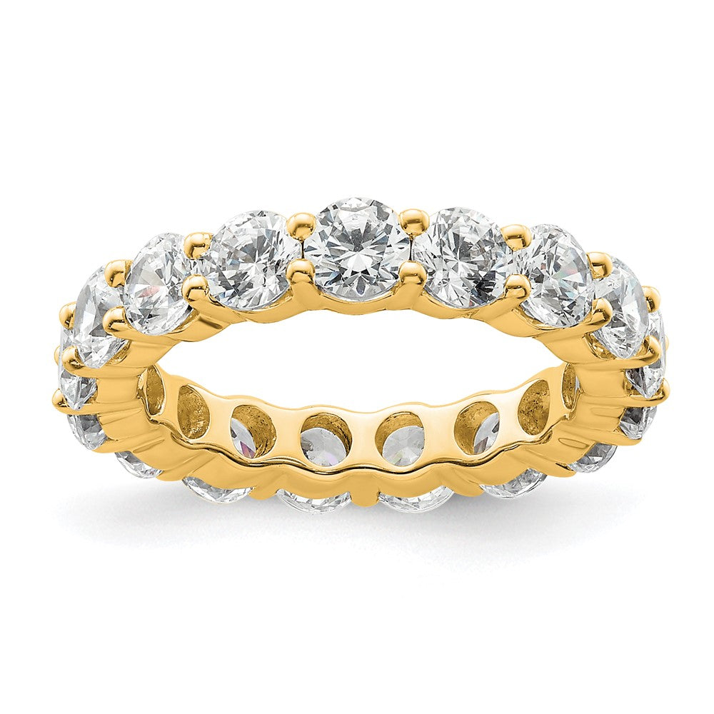 14k Polished Size 4 Shared Prong 3 carat Diamond Complete Eternity Band