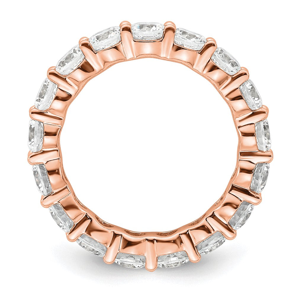 14k Rose Gold Polished Size 5.5 Shared Prong 3 carat Diamond Complete Eternity Band