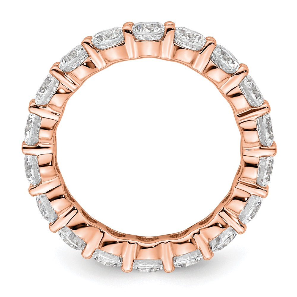 14k Rose Gold Polished Size 6.5 Shared Prong 3 carat Diamond Complete Eternity Band