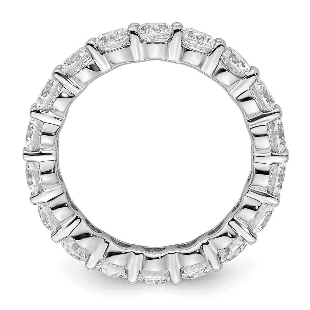 14k White Gold Polished Size 6.5 Shared Prong 3 carat Diamond Complete Eternity Band