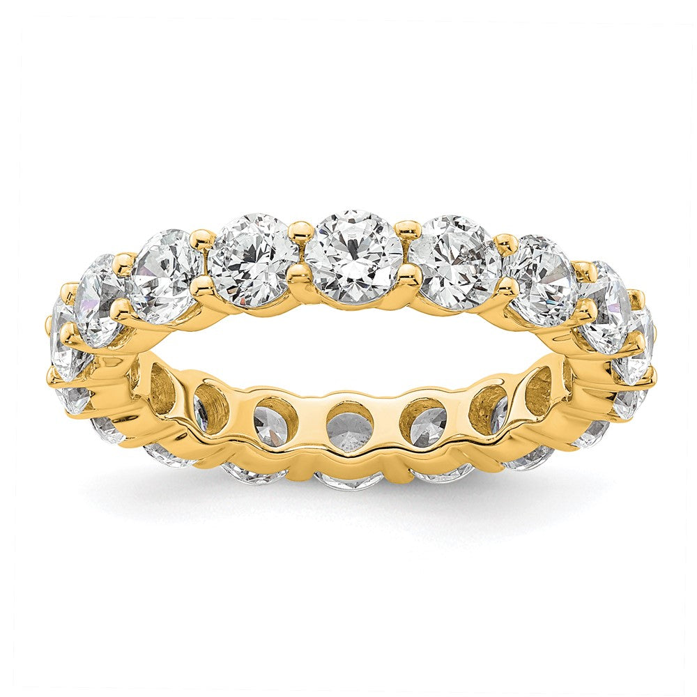 14k Polished Size 6 Shared Prong 3 carat Diamond Complete Eternity Band