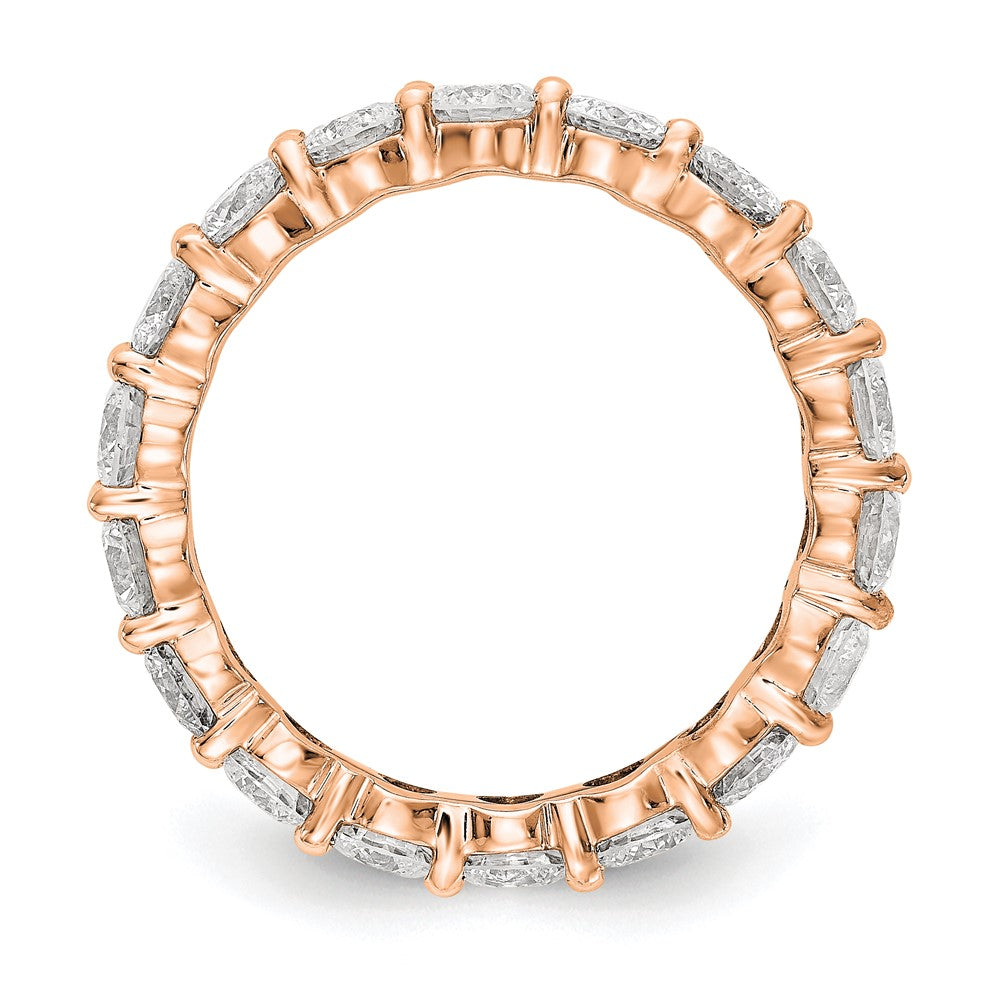 14k Rose Gold Polished Size 7.5 Shared Prong 3 carat Diamond Complete Eternity Band