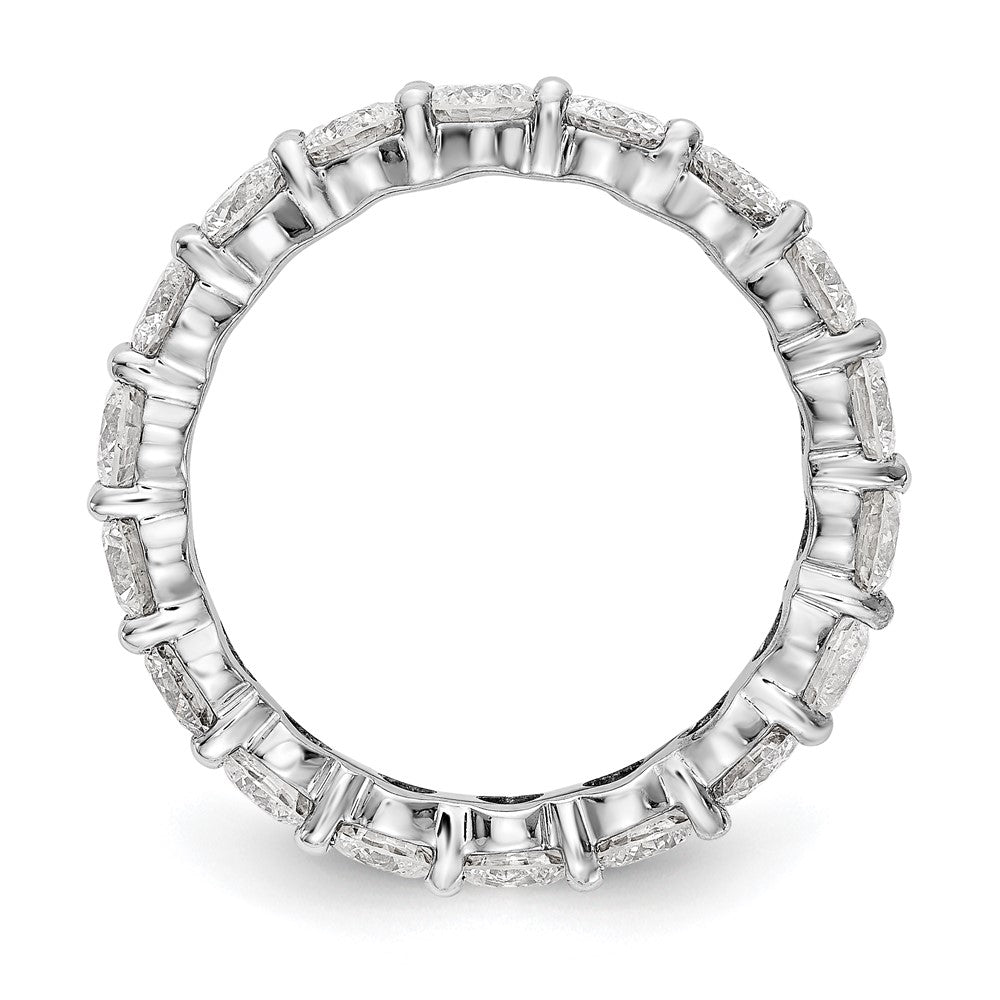 14k White Gold Polished Size 7.5 Shared Prong 3 carat Diamond Complete Eternity Band