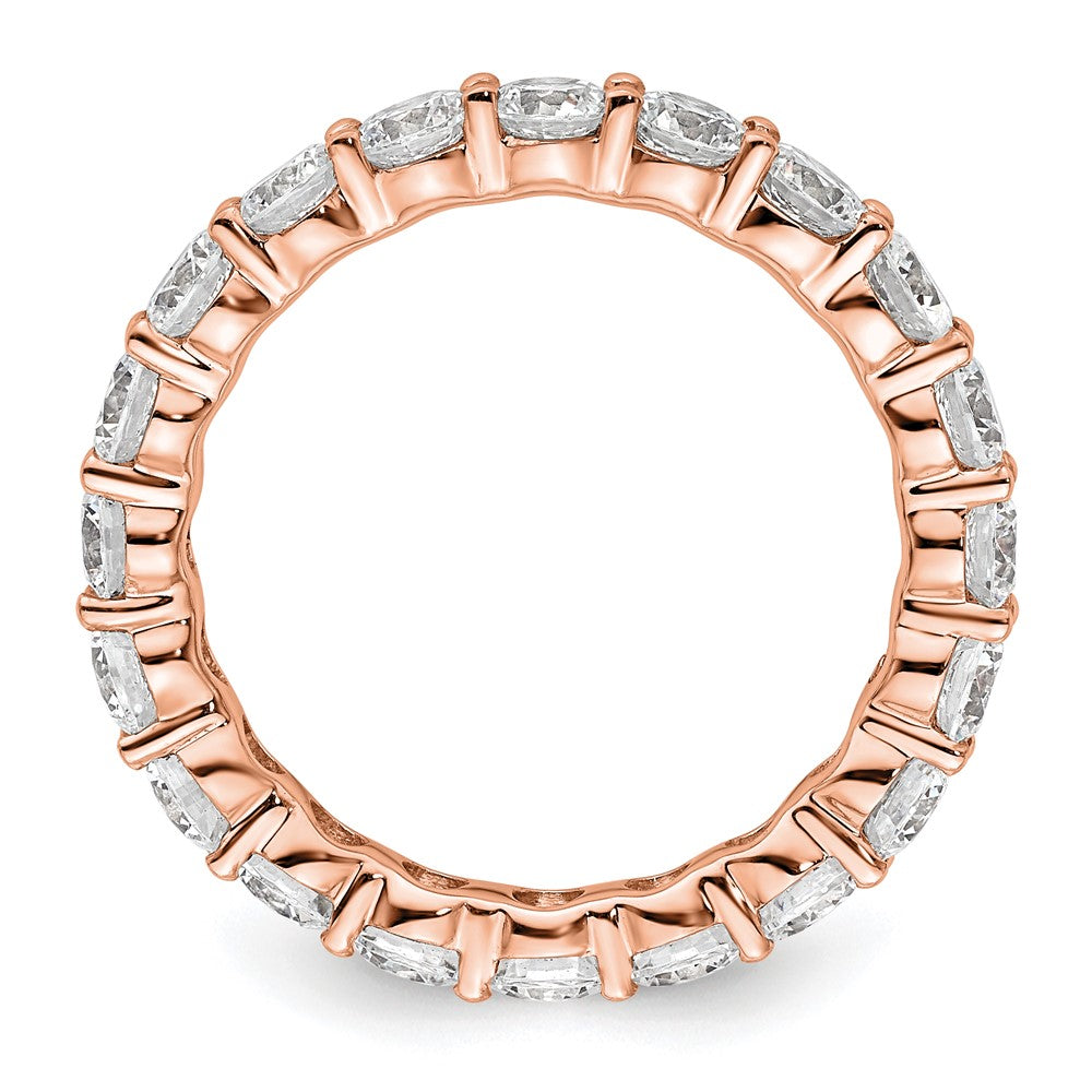 14k Rose Gold Polished Size 8.5 Shared Prong 3 carat Diamond Complete Eternity Band