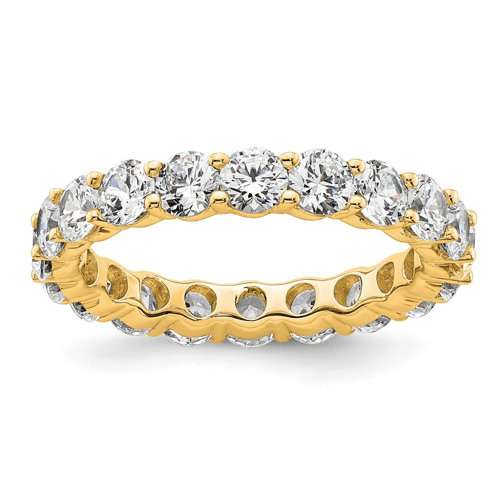 14k Polished Size 8.5 Shared Prong 3 carat Diamond Complete Eternity Band
