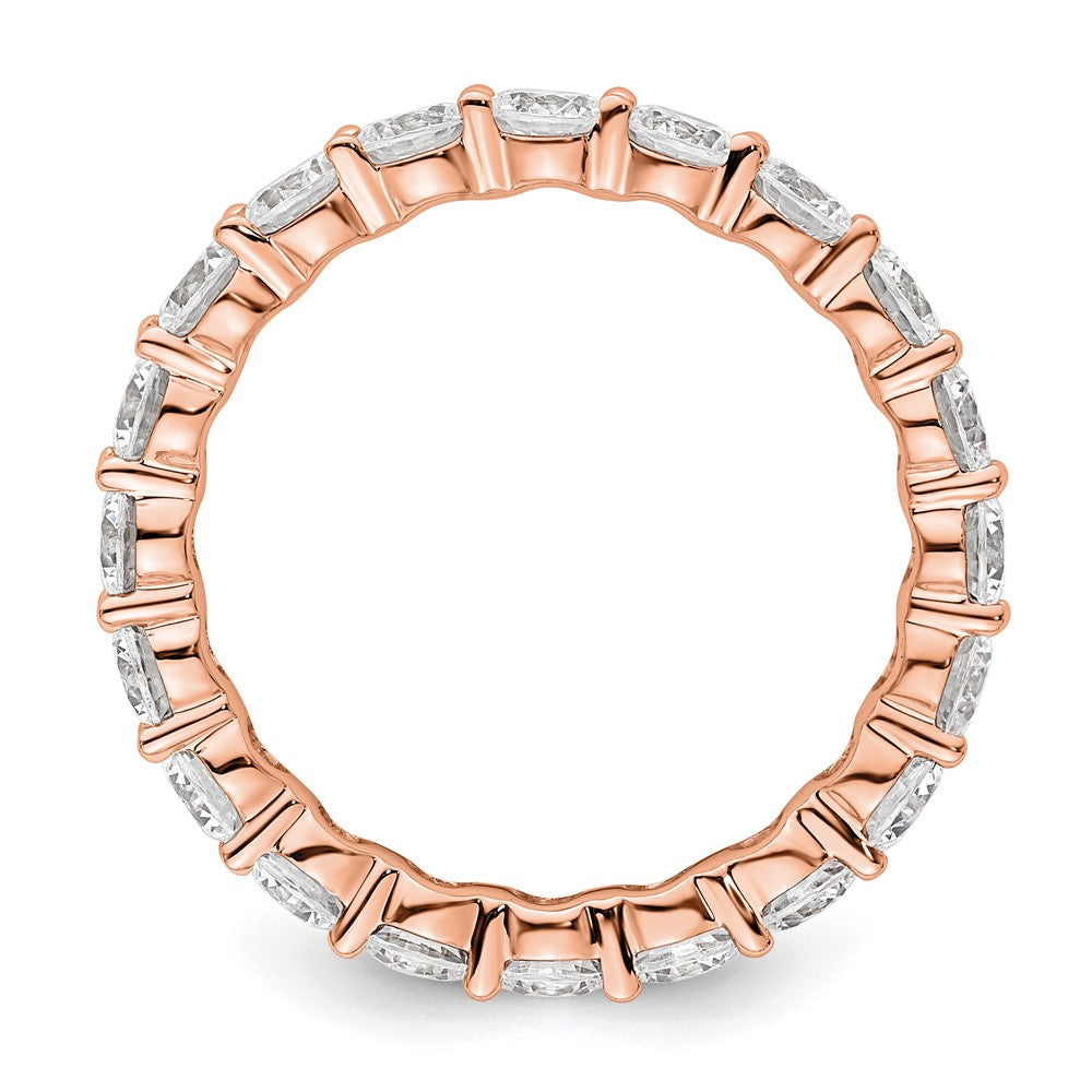 14k Rose Gold Polished Size 9 Shared Prong 3 carat Diamond Complete Eternity Band