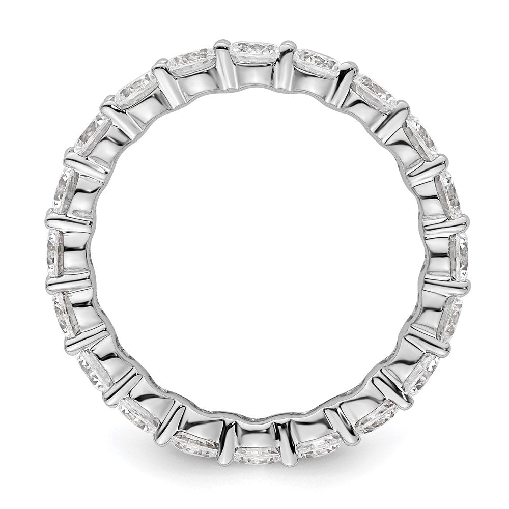 14k White Gold Polished Size 9 Shared Prong 3 carat Diamond Complete Eternity Band