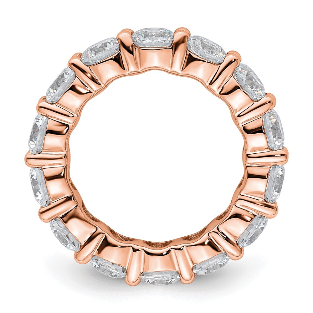 14k Rose Gold Polished Size 4.5 Shared Prong 4 carat Diamond Complete Eternity Band