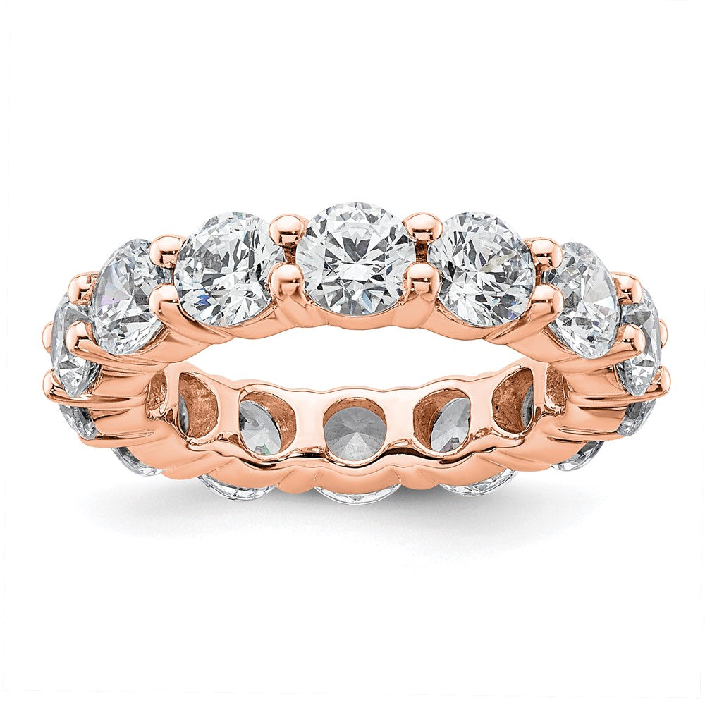 14k Rose Gold Polished Size 4.5 Shared Prong 4 carat Diamond Complete Eternity Band