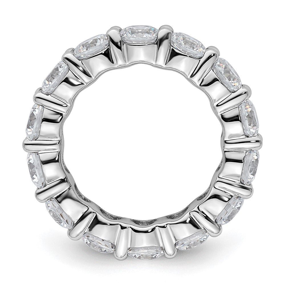 14k White Gold Polished Size 4.5 Shared Prong 4 carat Diamond Complete Eternity Band