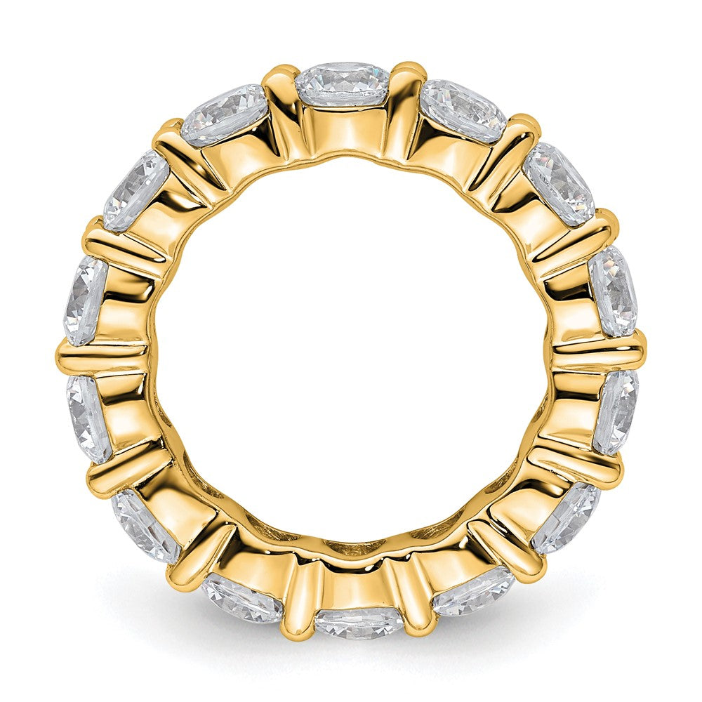 14k Polished Size 4.5 Shared Prong 4 carat Diamond Complete Eternity Band