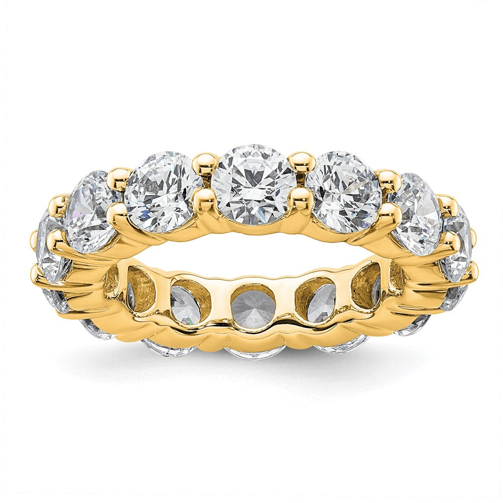 14k Polished Size 4 Shared Prong 4 carat Diamond Complete Eternity Band