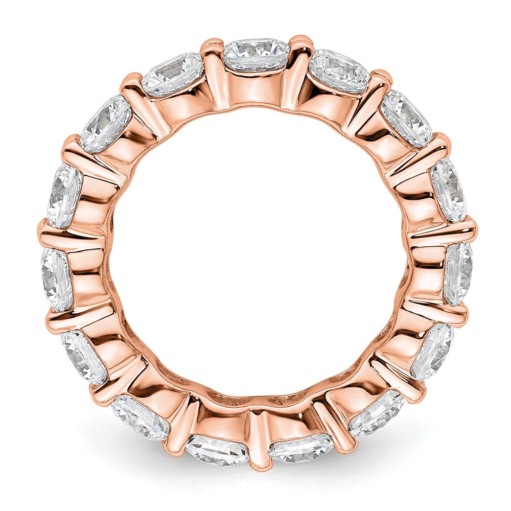 14k Rose Gold Polished Size 5.5 Shared Prong 4 carat Diamond Complete Eternity Band